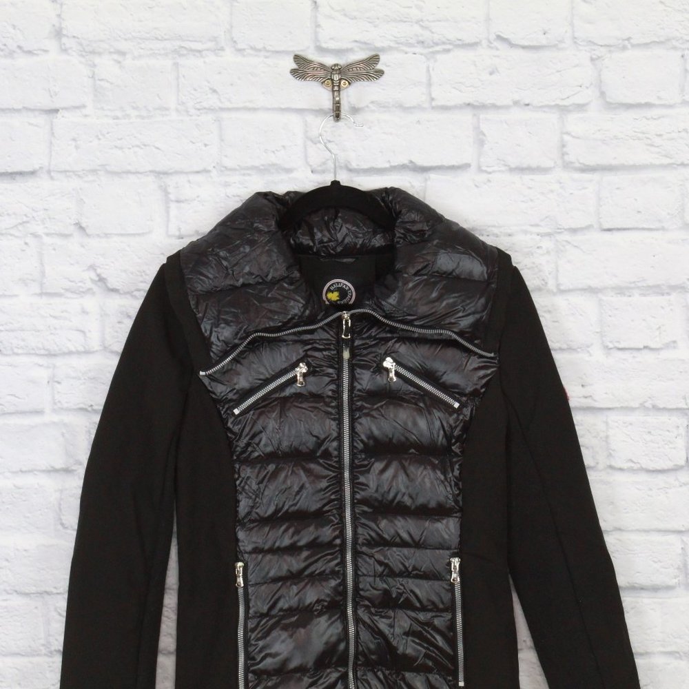 Halifax Traders Black Nylon Down Puffer Weather Resistant Jacket Size S - Picture 2 of 8